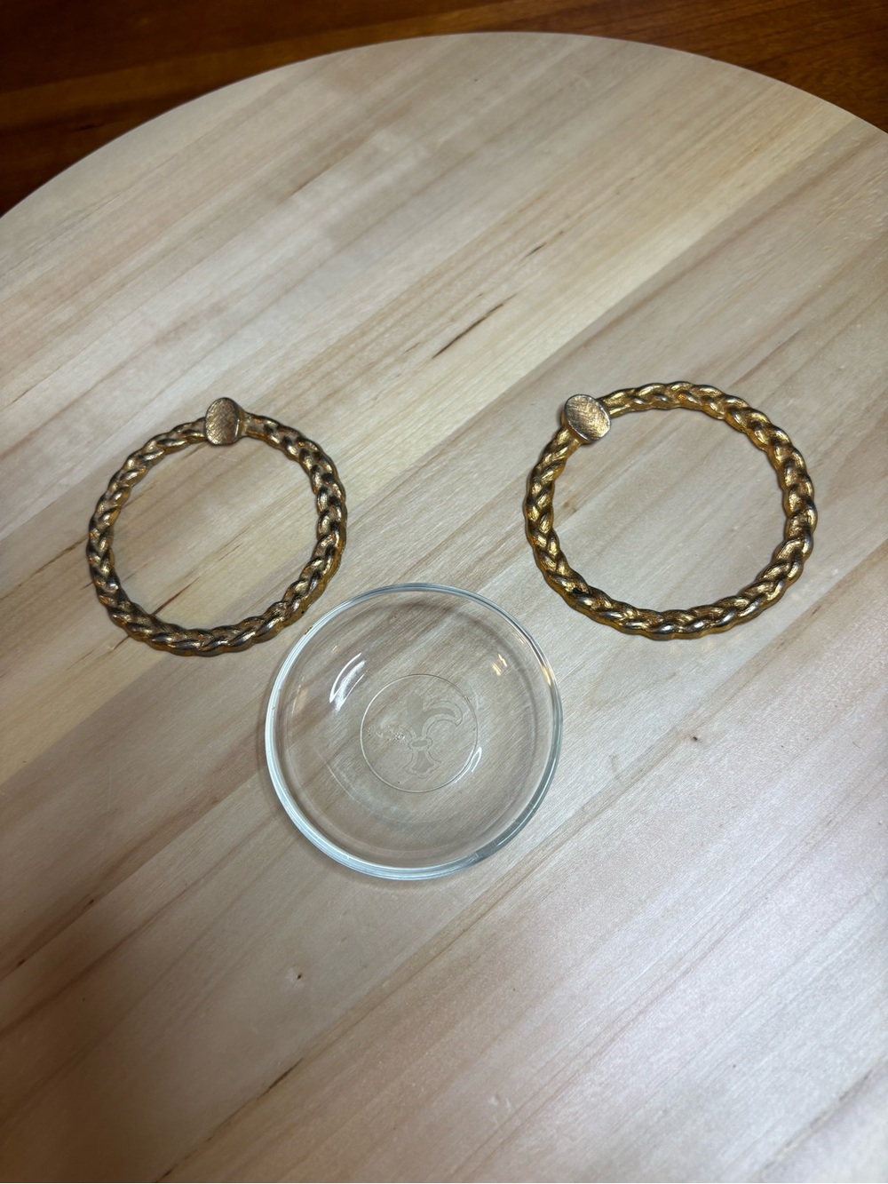 vintage Princess House vanity ashtray, extra gold tone ring with no glass